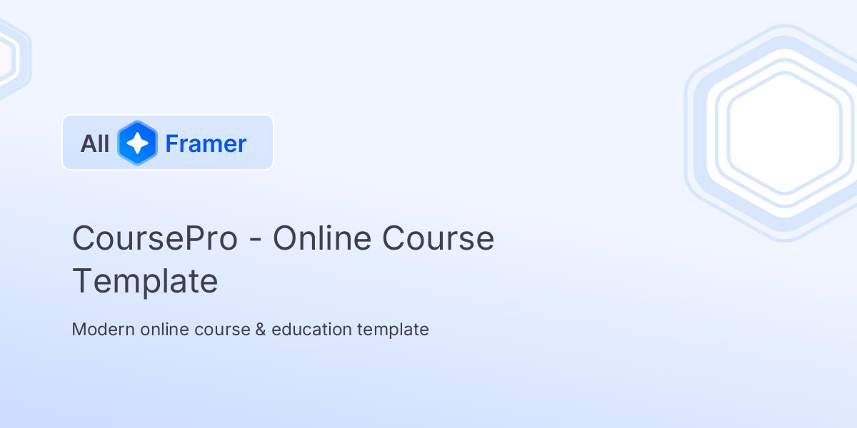 CoursePro - Online Course Template | All Framer