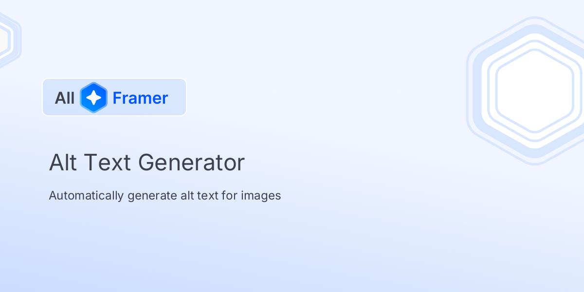 Alt Text Generator | All Framer