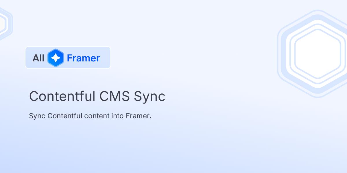 Contentful CMS Sync | All Framer