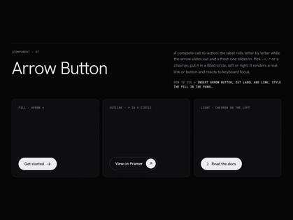 Arrow Button: Animated CTA Button Component for Framer