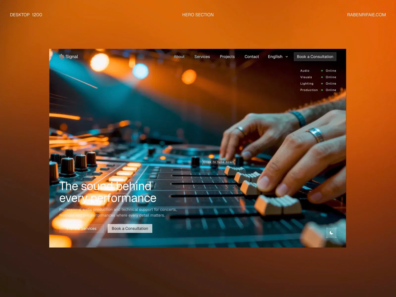 AUDIO & PRODUCTION: Interactive Framer Template for Audio & Event Studios