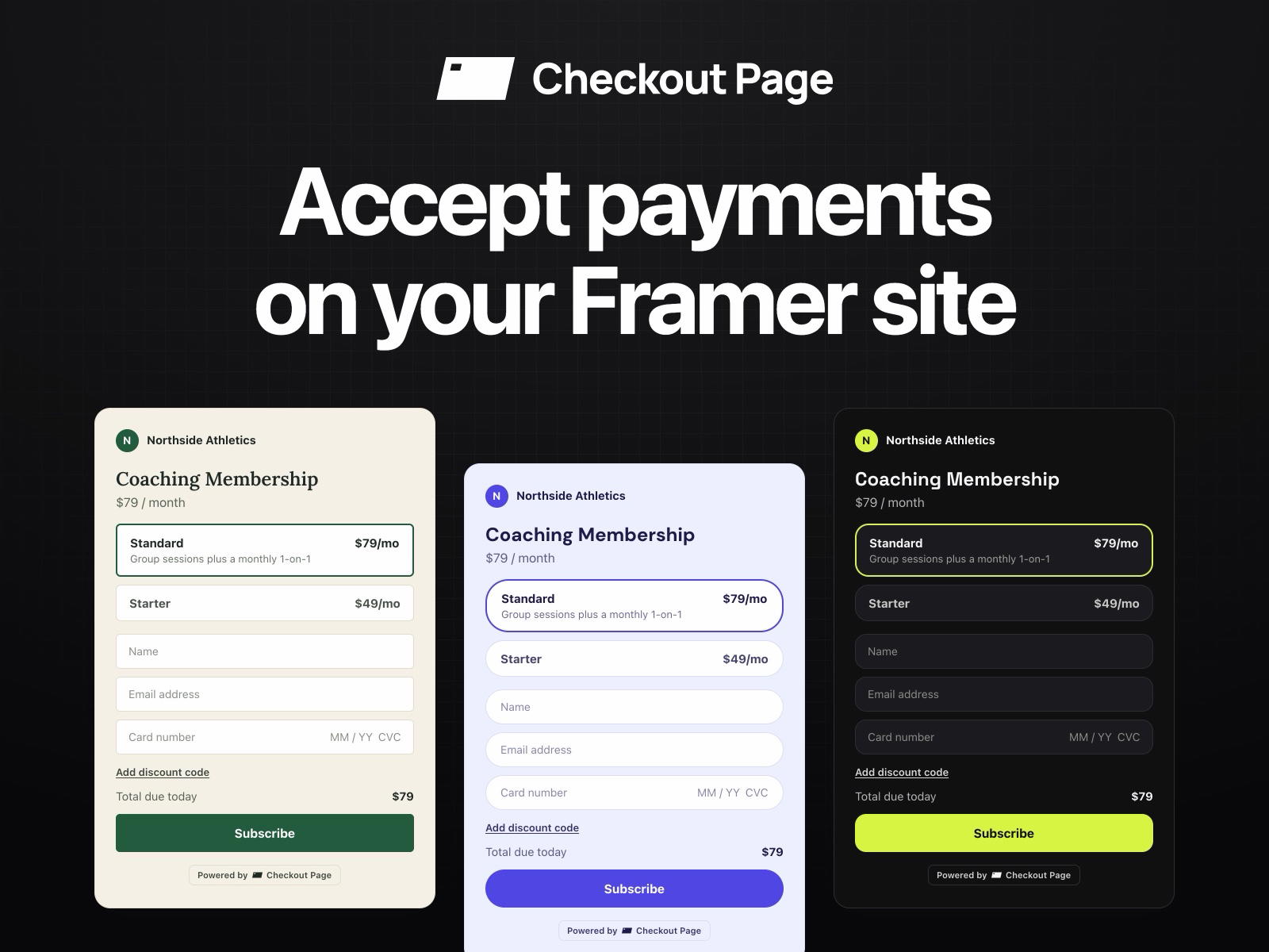 Checkout Page: Add Branded Payments Directly to Framer