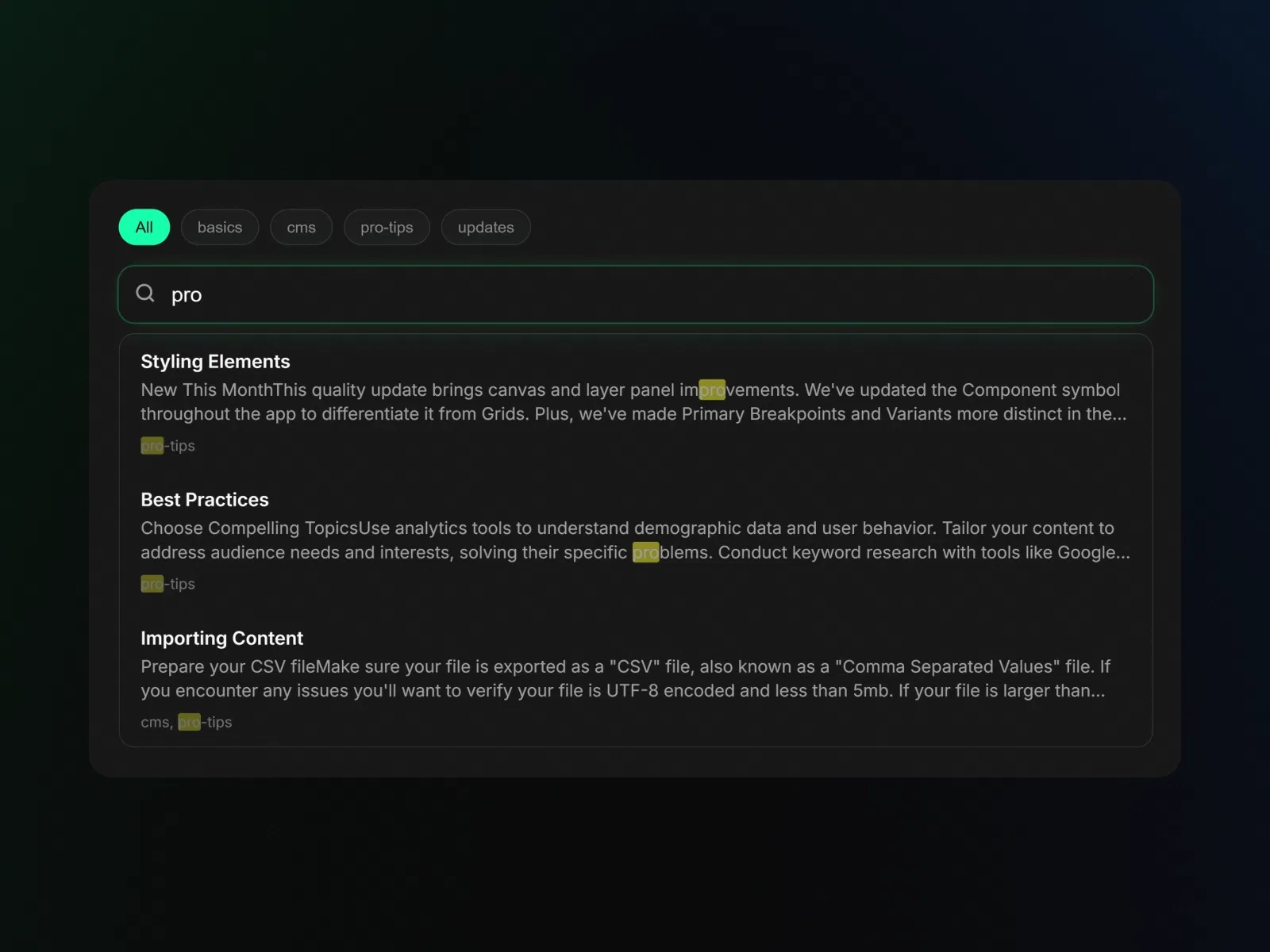 CMS Search - Client-Side Search