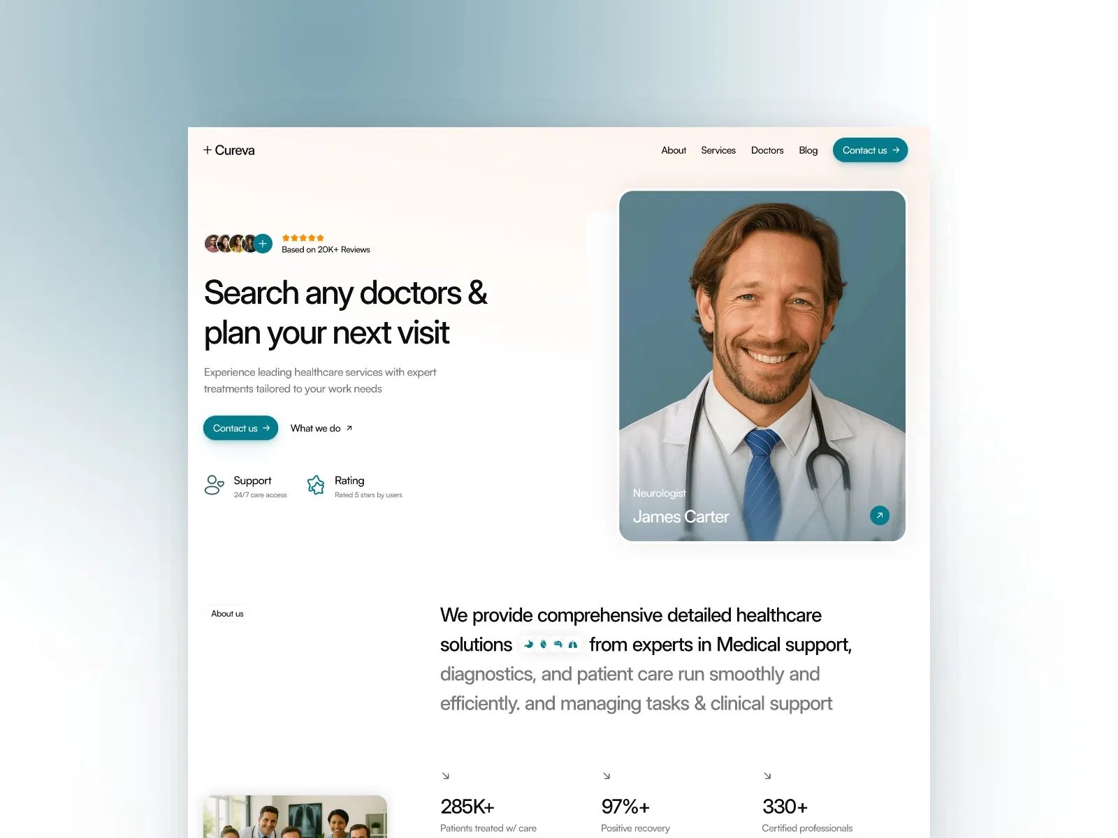 Cureva - Free healthcare template