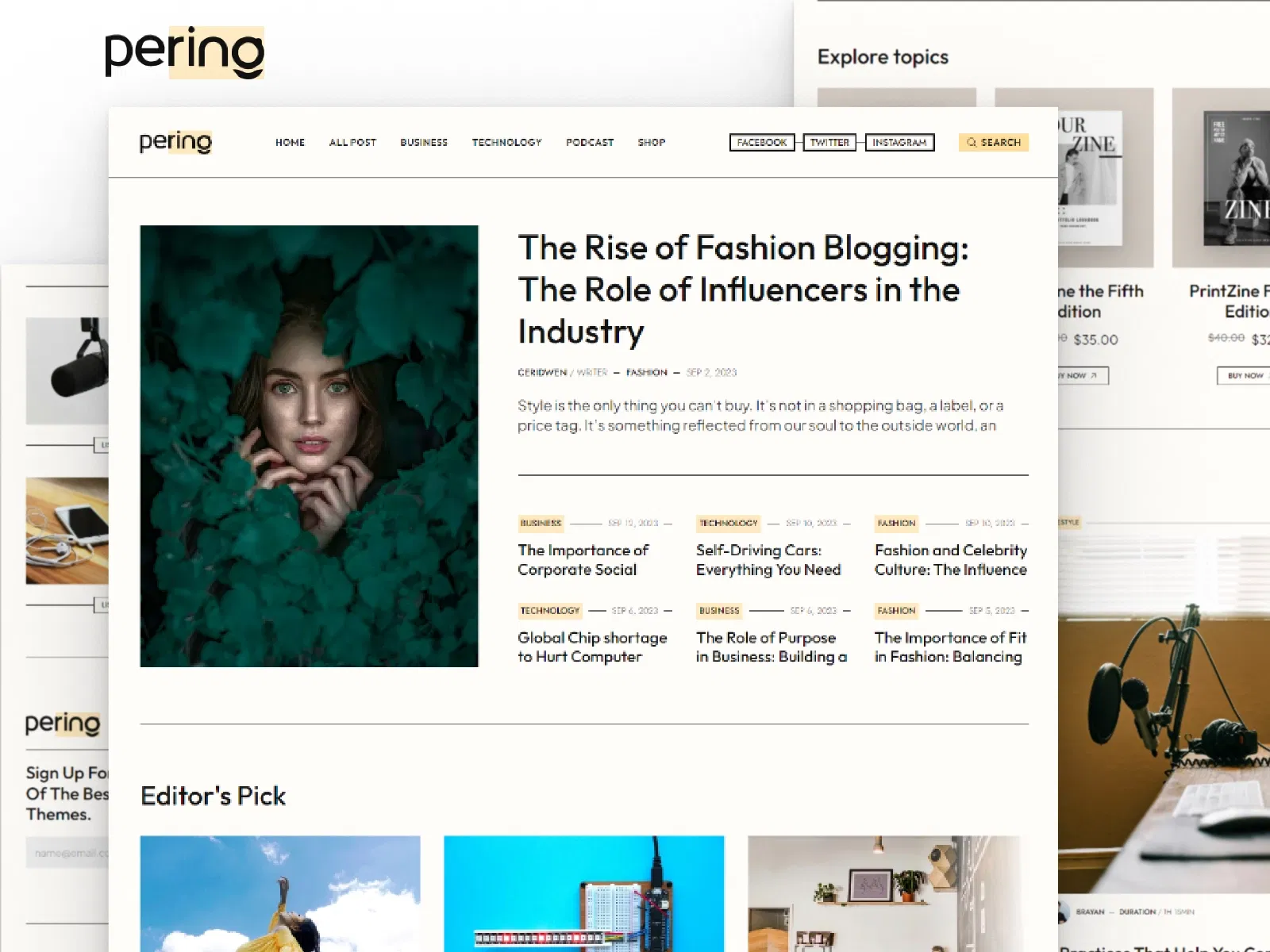 Pering - News & podcast template