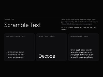 Scramble Label: Dynamic Text Animation Component for Framer