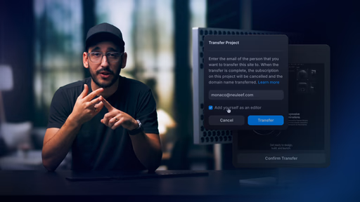 Transferring Framer projects